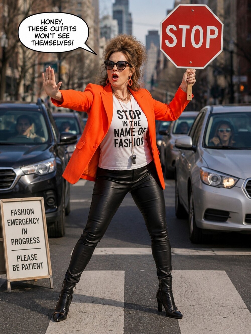 Generation Love Bright Orange Single-Button Blazer Jacket